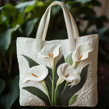 Borsa Artigianale Imbottita - Gigli Bianchi